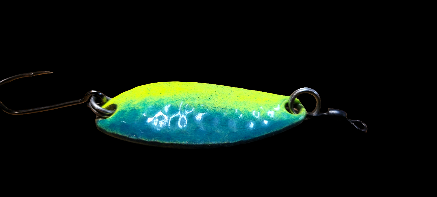 Super Glow Hunter Spoons. Chartreuse/Green/Blue Glow 16g 3/5 oz