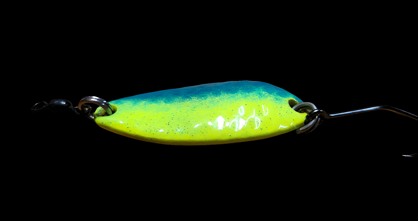 Super Glow Hunter Spoons. Chartreuse/Green/Blue Glow 16g 3/5 oz