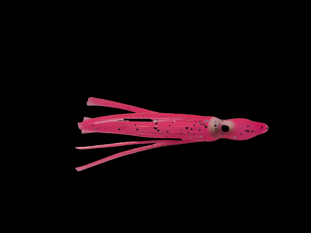 Hot Pink Glow Eye Hoochie 2"
5 Pack