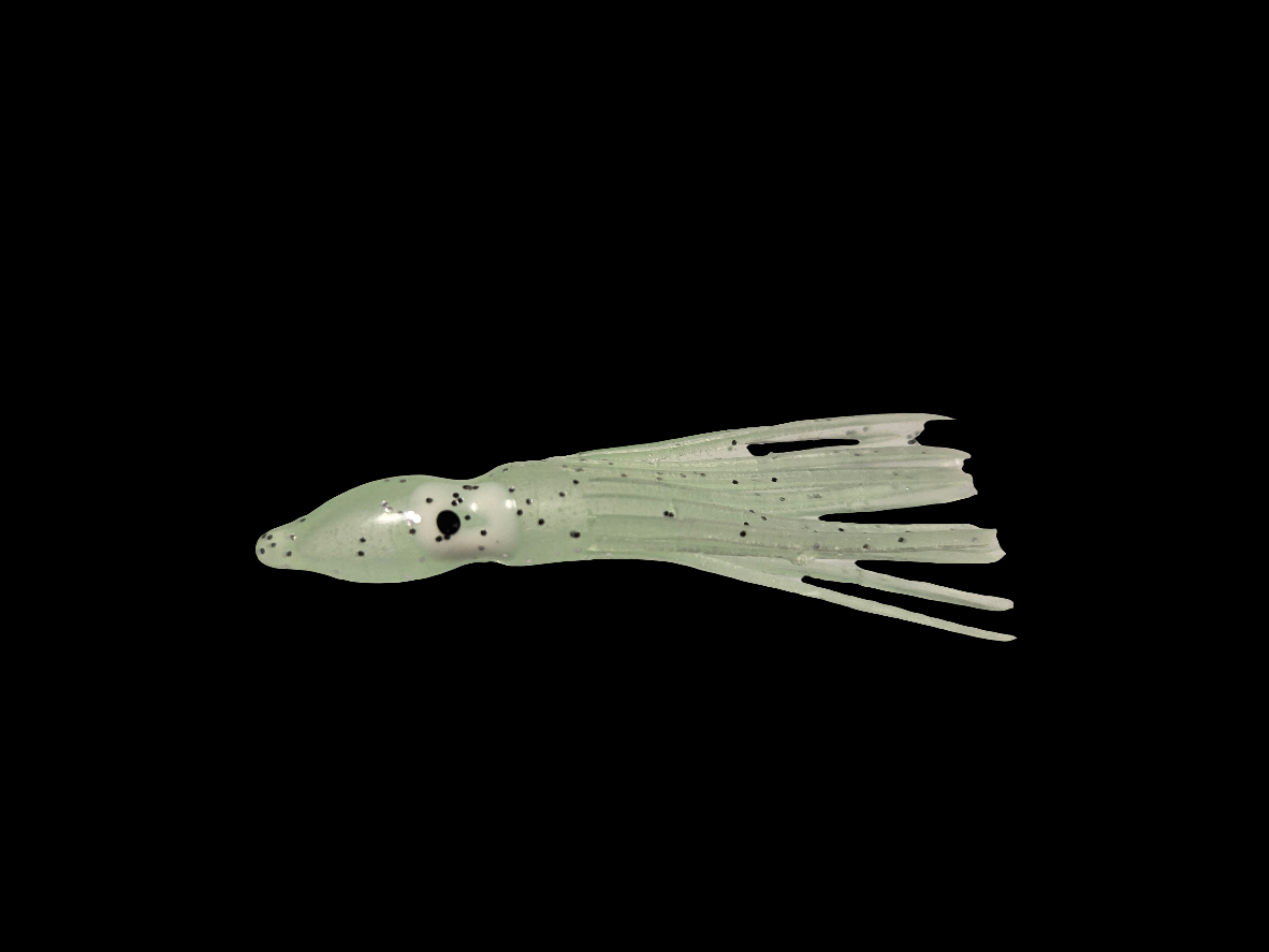 White Transparent Glow Hoochie 2"
5 Pack