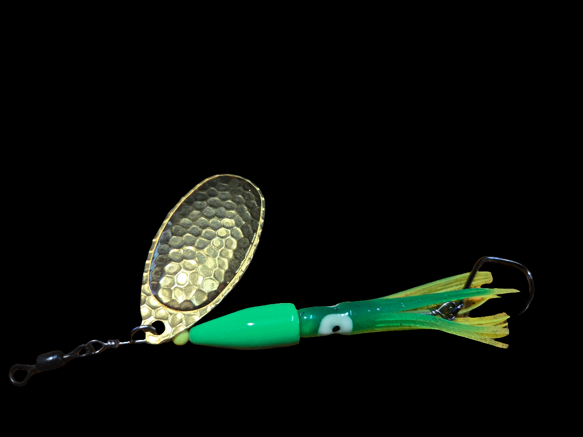 #6 Green & Brass Hoochie Pappa 18g/0.6oz  Heavy