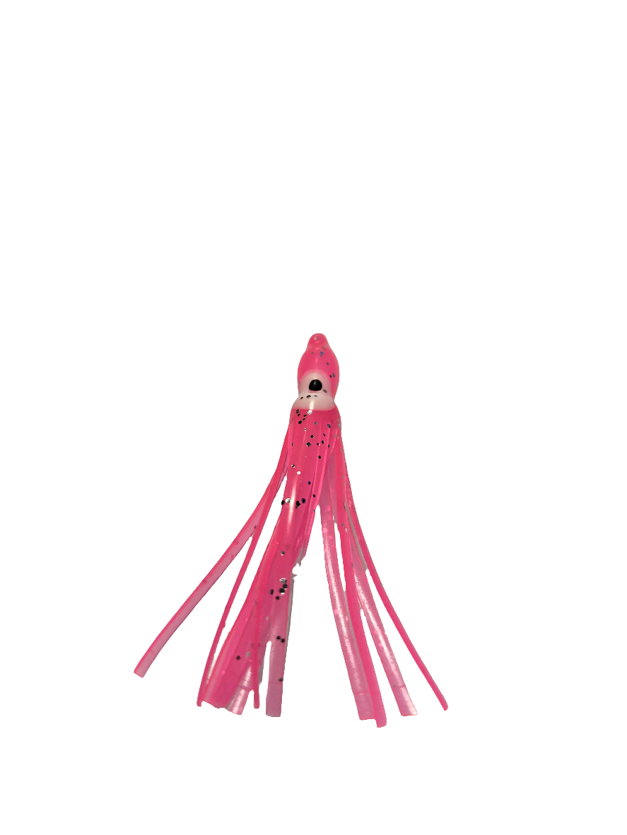 Hot Pink Glow Eye Hoochie 2"
5 Pack