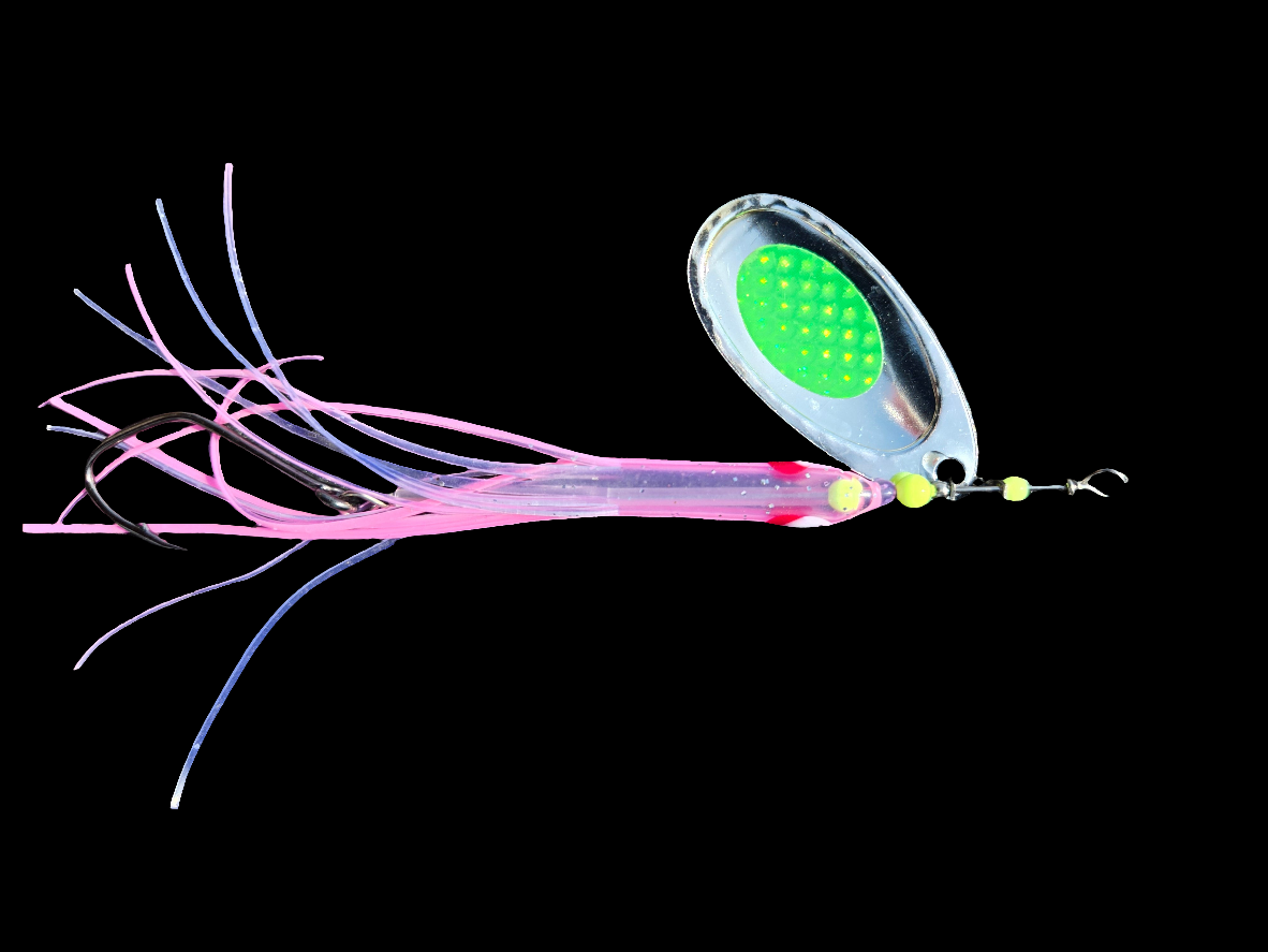 Uv Needlefish Salmon Crunch #5 Silver Plated French Blade Unweighted Featherweight