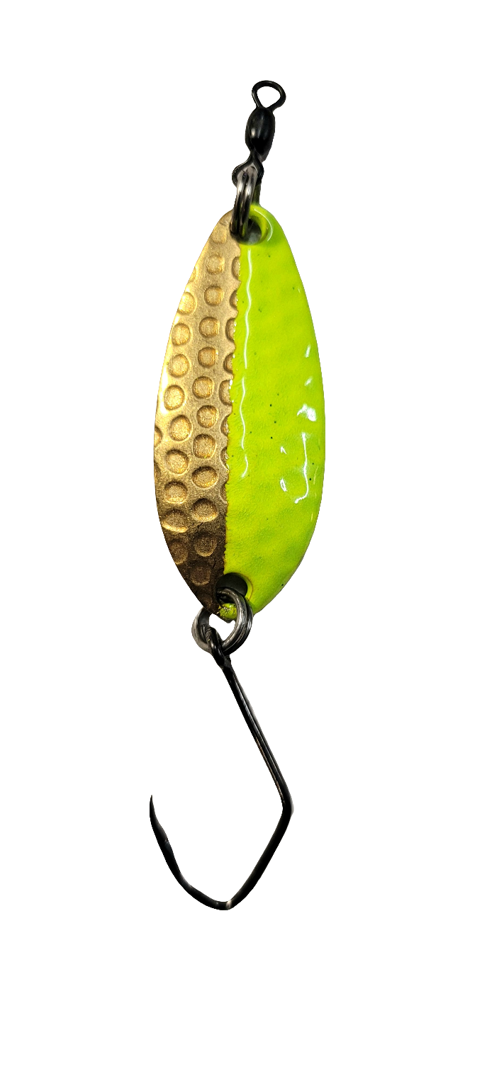 Hunter Spoons. UV Chartreuse & Brass 12g 2/5 oz