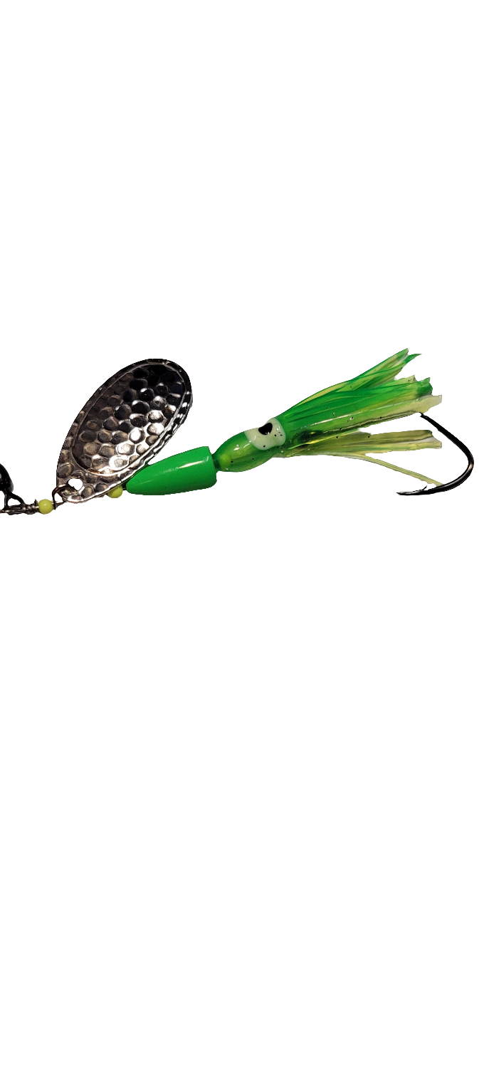 #4 Silver Hoochie Mamma Coho Green 10g/0.4oz Lightweight