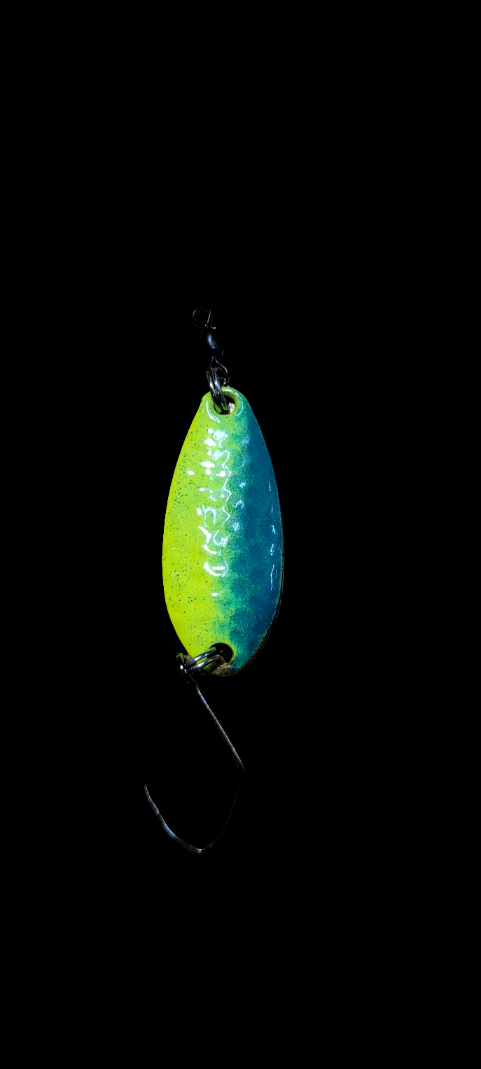 Super Glow Hunter Spoons. Chartreuse/Green/Blue Glow 16g 3/5 oz