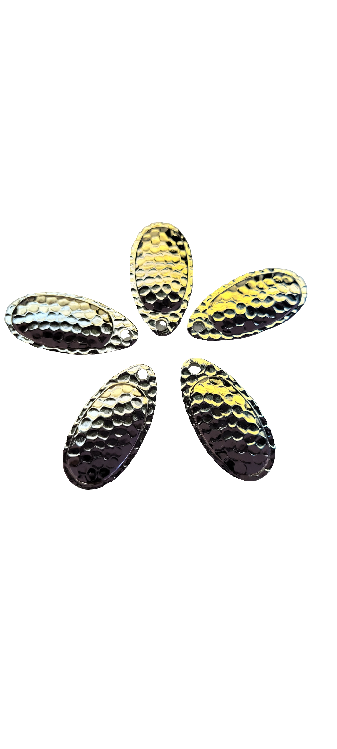 French Blade #4 Hammered Silver Plated 0.032 Thickness  5 Pack