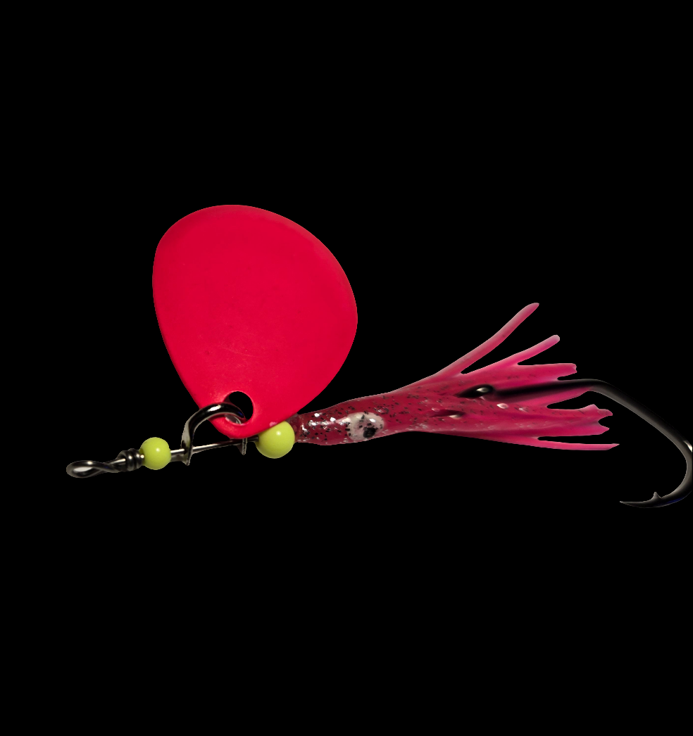 Minni Hoochie Painted Colorado #4 Pink Salmon Spinner