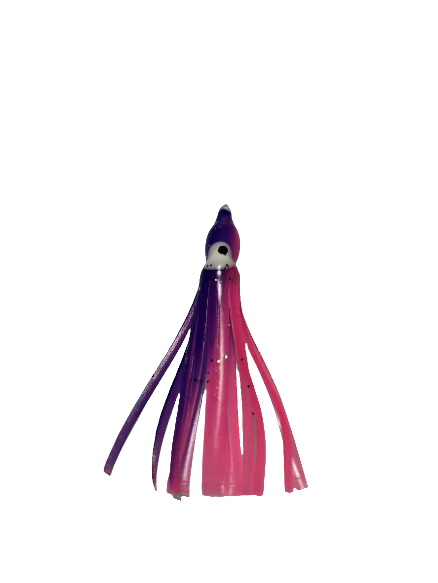 Purple/Hot Pink Glow Eye Hoochie 2"

5 Pack