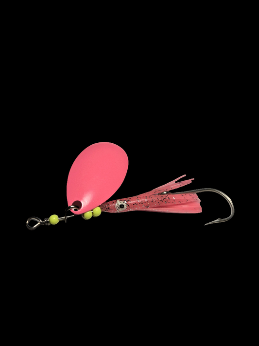 Minni Hoochie Painted Indianna #5 Pink Salmon Spinner