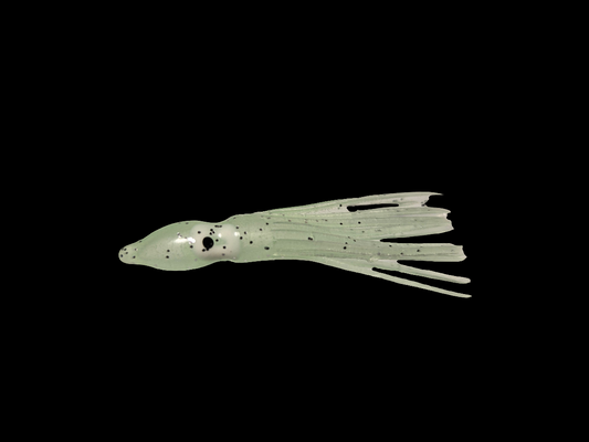 White Transparent Glow  Hoochie 2"

5 Pack