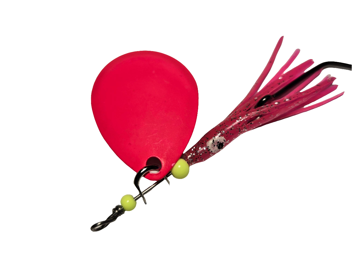 Minni Hoochie Painted Colorado #4 Pink Salmon Spinner