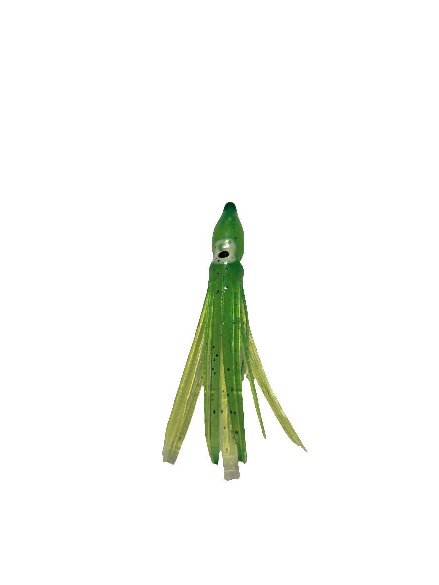 Lime Green/Chartreuse Glow Eye Hoochie 2"

5 Pack