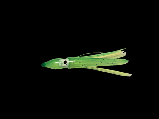 Lime Green/Chartreuse Glow Eye Hoochie 2"

5 Pack