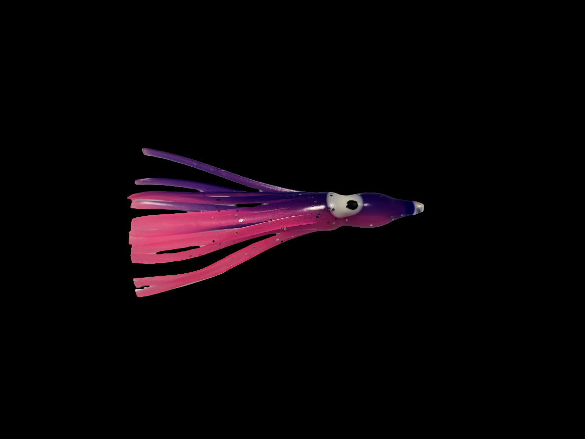 Purple/Hot Pink Glow Eye Hoochie 2"

5 Pack