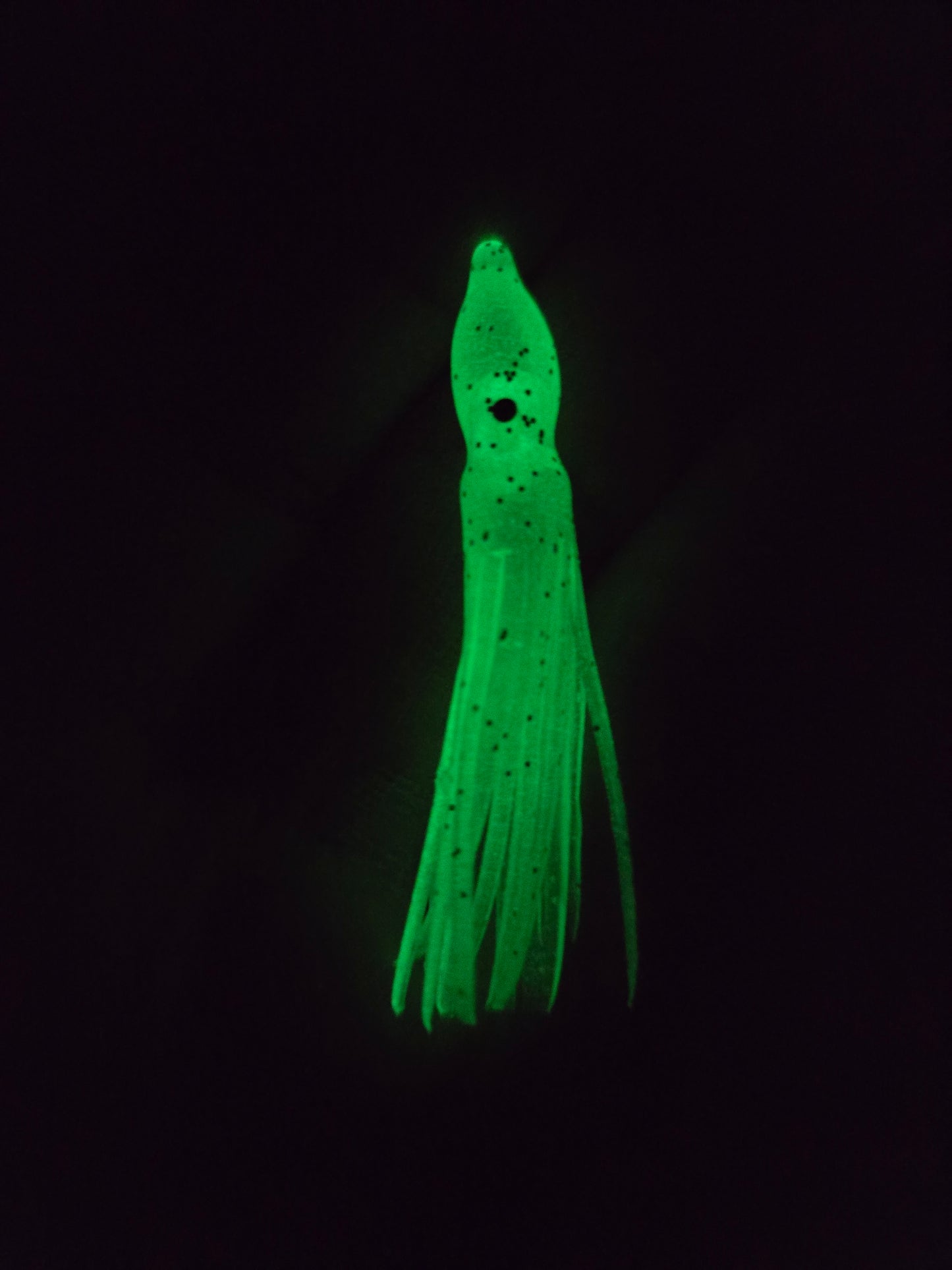 White Transparent Glow  Hoochie 2"

5 Pack